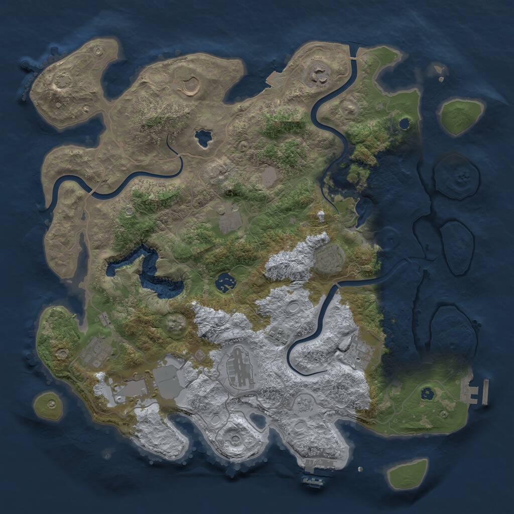 Rust Map: Procedural Map, Size: 4000, Seed: 89475, 16 Monuments