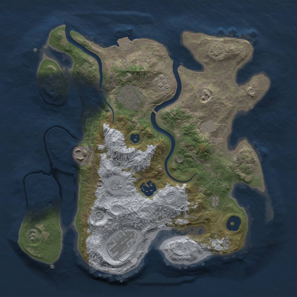 Rust Map: Procedural Map, Size: 3000, Seed: 116577348, 9 Monuments