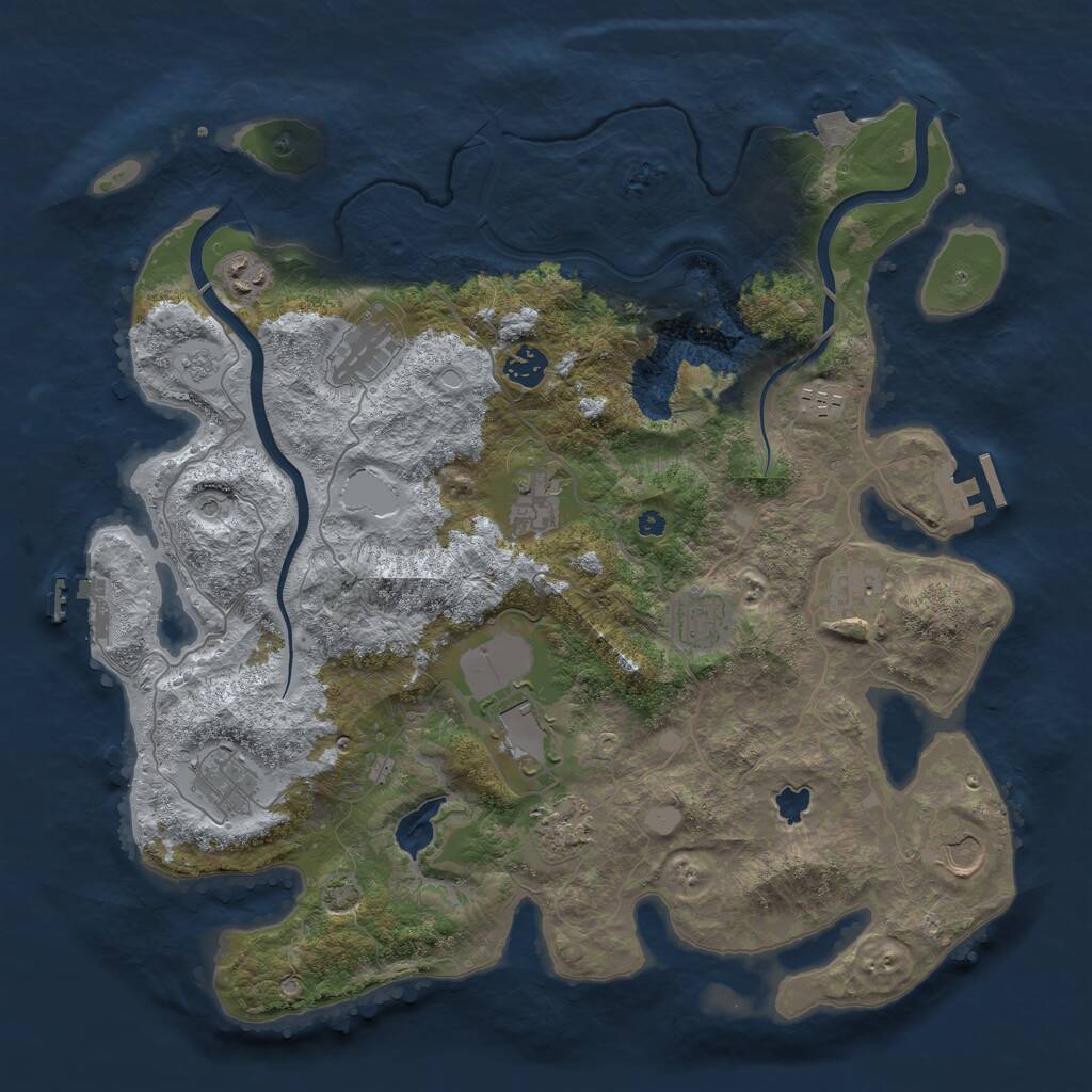 Rust Map: Procedural Map, Size: 4000, Seed: 7890613, 17 Monuments
