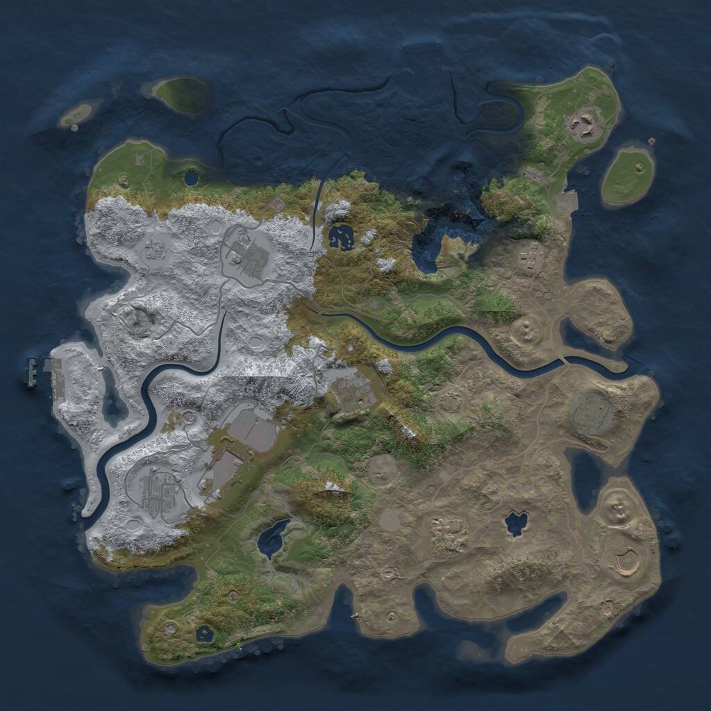 Rust Map: Procedural Map, Size: 4000, Seed: 7890613, 16 Monuments