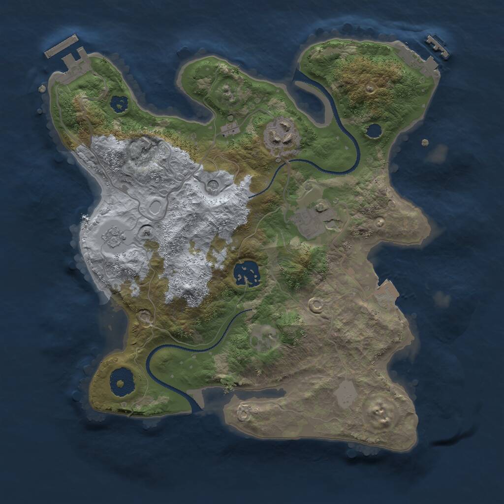 Rust Map: Procedural Map, Size: 2800, Seed: 1035856955, 8 Monuments