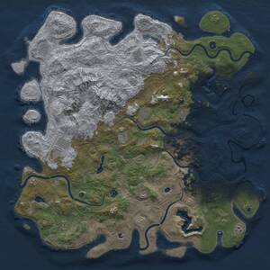 Thumbnail Rust Map: Procedural Map, Size: 5500, Seed: 104858989, 17 Monuments