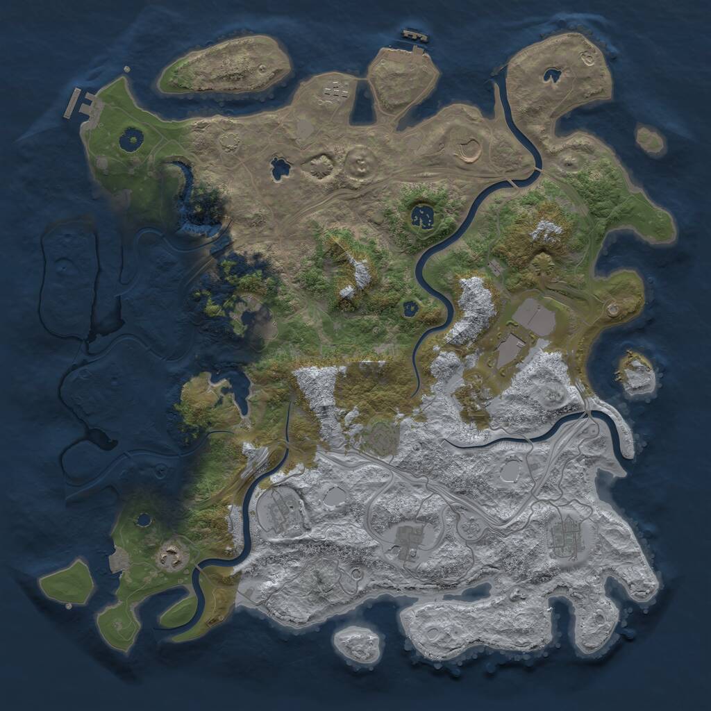 Rust Map: Procedural Map, Size: 4500, Seed: 534198, 17 Monuments