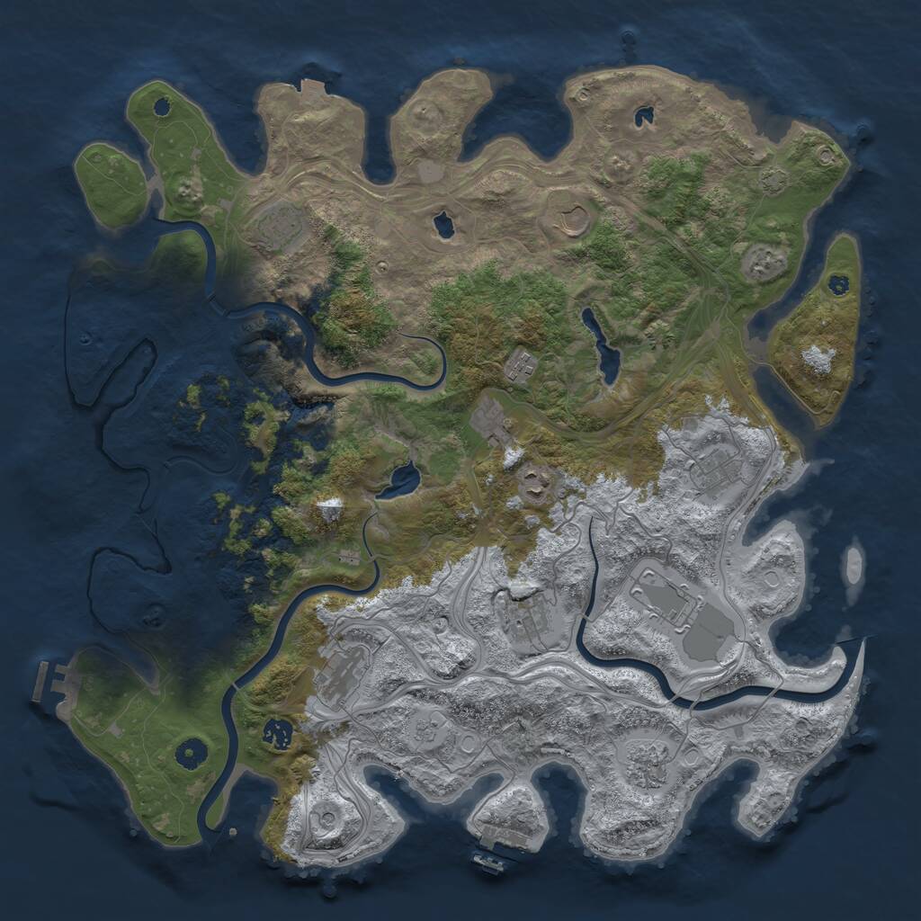 Rust Map: Procedural Map, Size: 4500, Seed: 2028800956, 17 Monuments