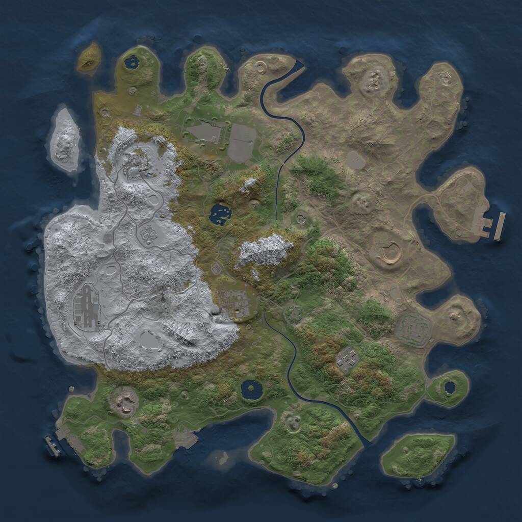 Rust Map: Procedural Map, Size: 3700, Seed: 108850523, 15 Monuments