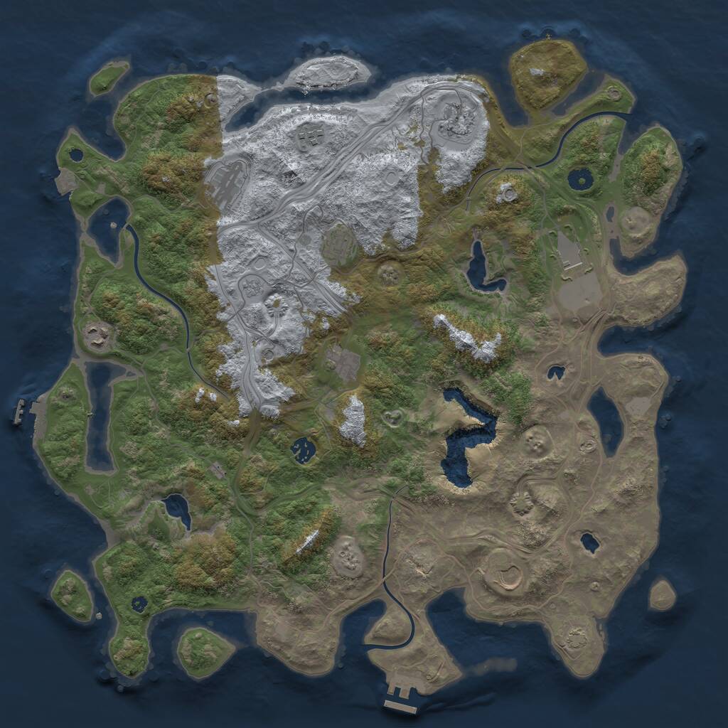 Rust Map: Procedural Map, Size: 4501, Seed: 123456789, 15 Monuments