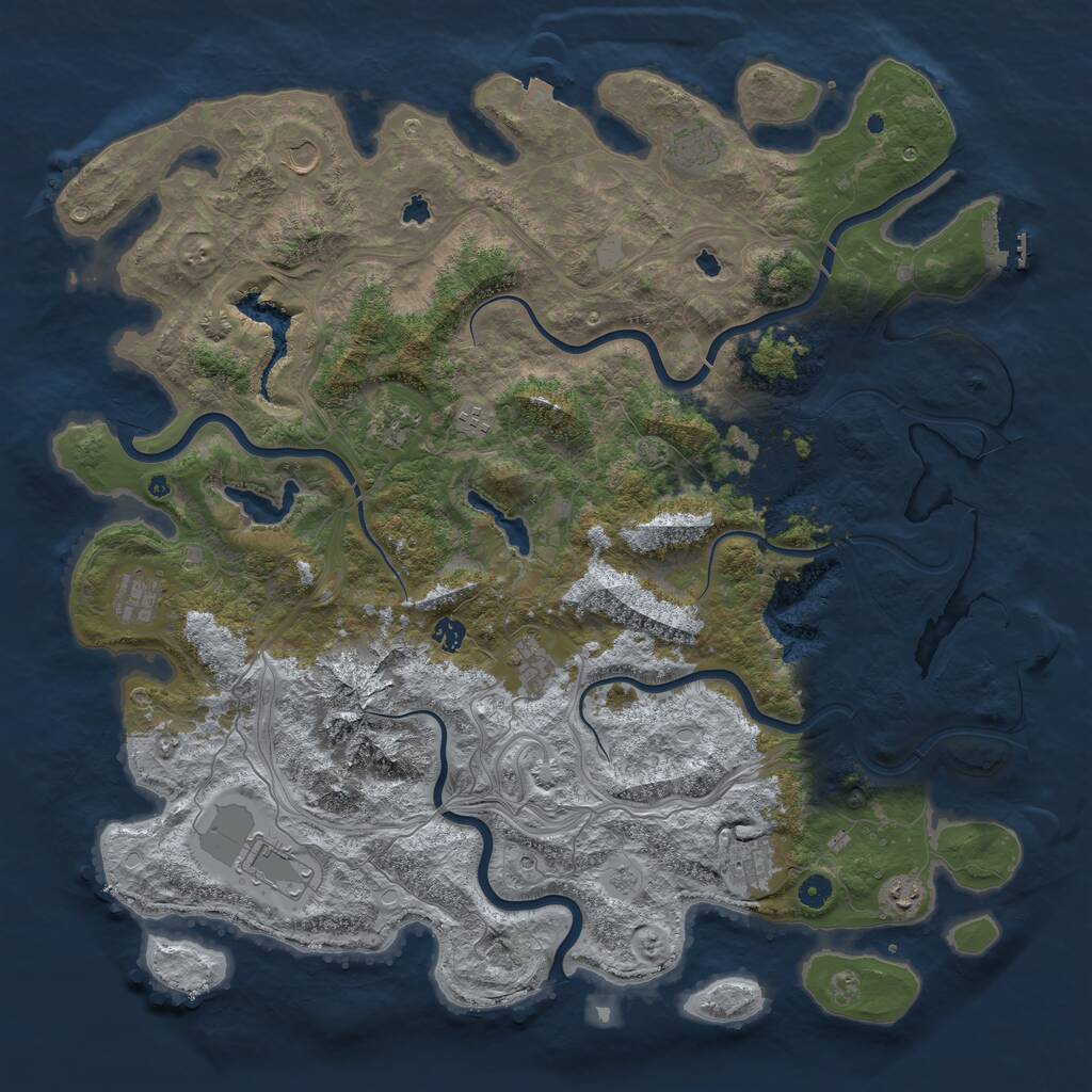 Rust Map: Procedural Map, Size: 5000, Seed: 4982134, 17 Monuments