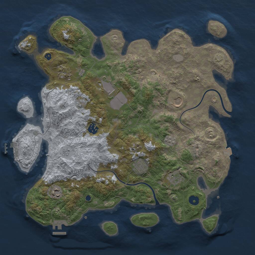 Rust Map: Procedural Map, Size: 3800, Seed: 1473641427, 14 Monuments