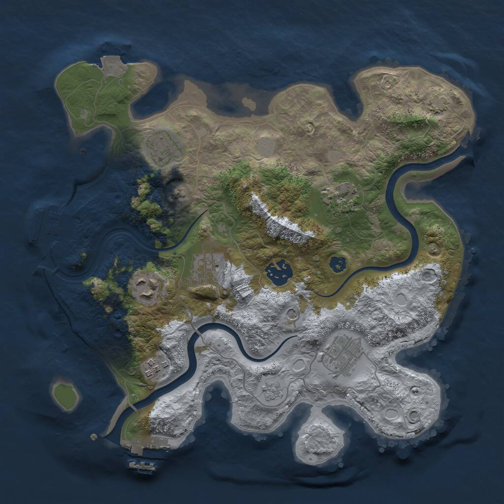 Rust Map: Procedural Map, Size: 3003, Seed: 50000, 13 Monuments