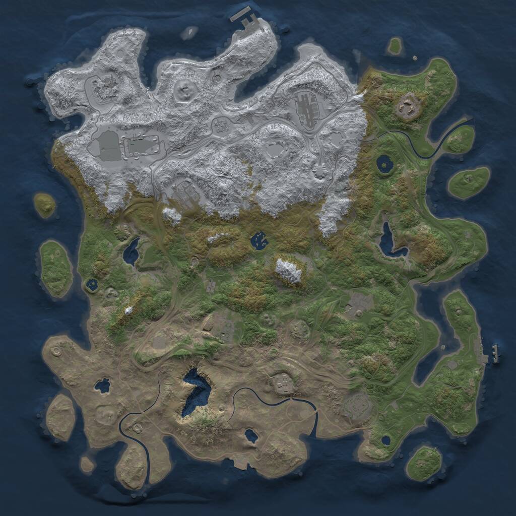 Rust Map: Procedural Map, Size: 4500, Seed: 1947913265, 16 Monuments