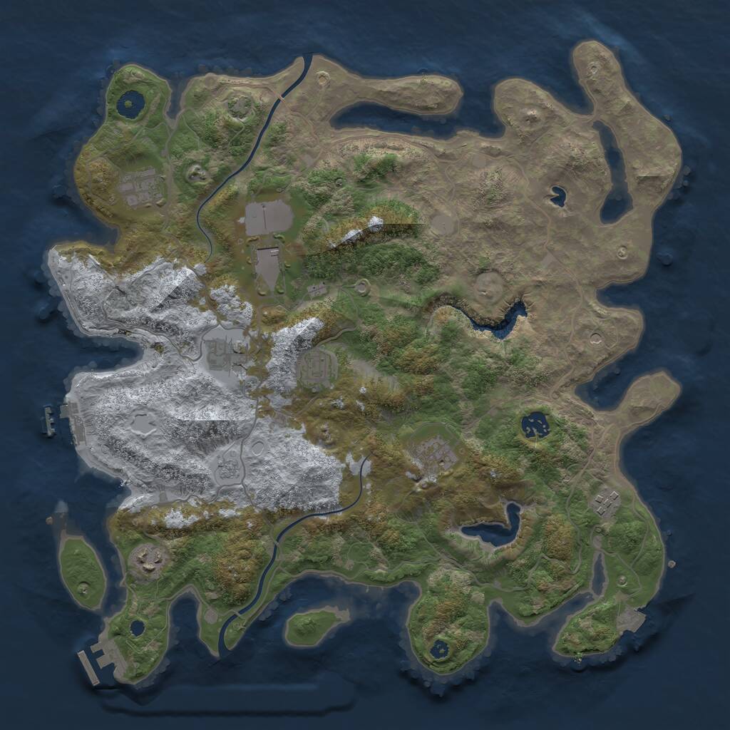 Rust Map: Procedural Map, Size: 4000, Seed: 331016457, 14 Monuments