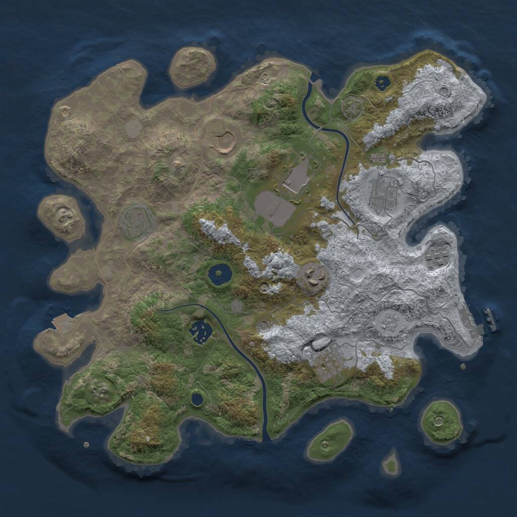 Rust Map: Procedural Map, Size: 3500, Seed: 1927338474, 13 Monuments