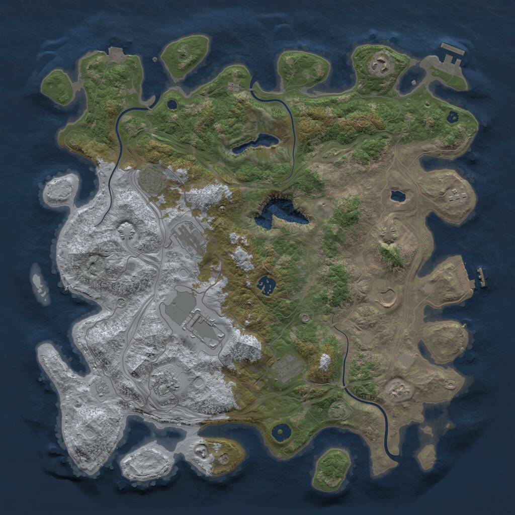 Rust Map: Procedural Map, Size: 4250, Seed: 548244667, 15 Monuments