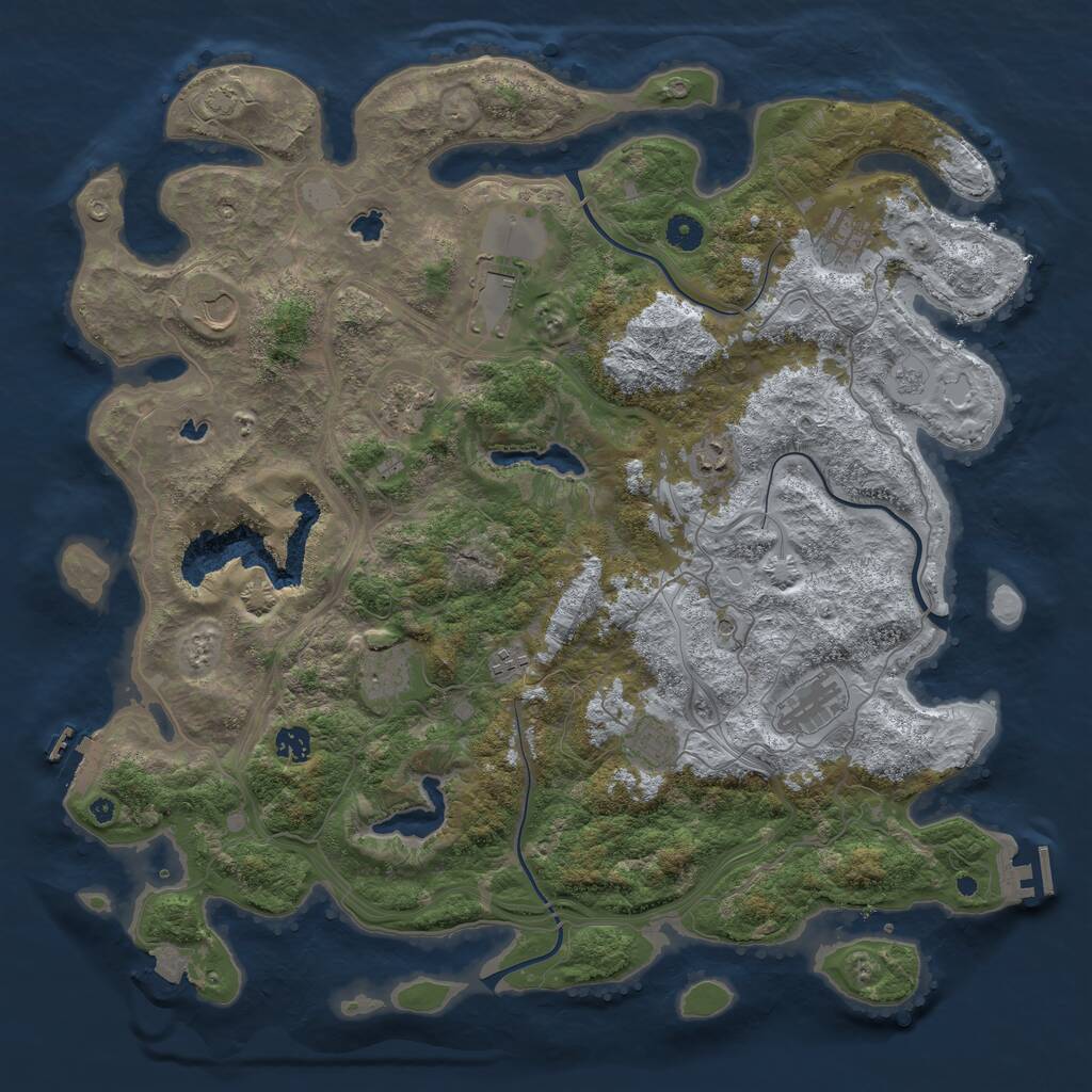 Rust Map: Procedural Map, Size: 4500, Seed: 67893415, 16 Monuments