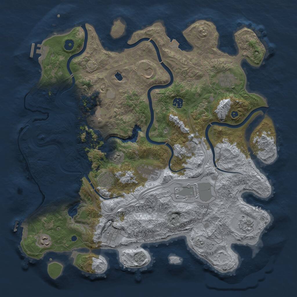 Rust Map: Procedural Map, Size: 4251, Seed: 481981, 17 Monuments