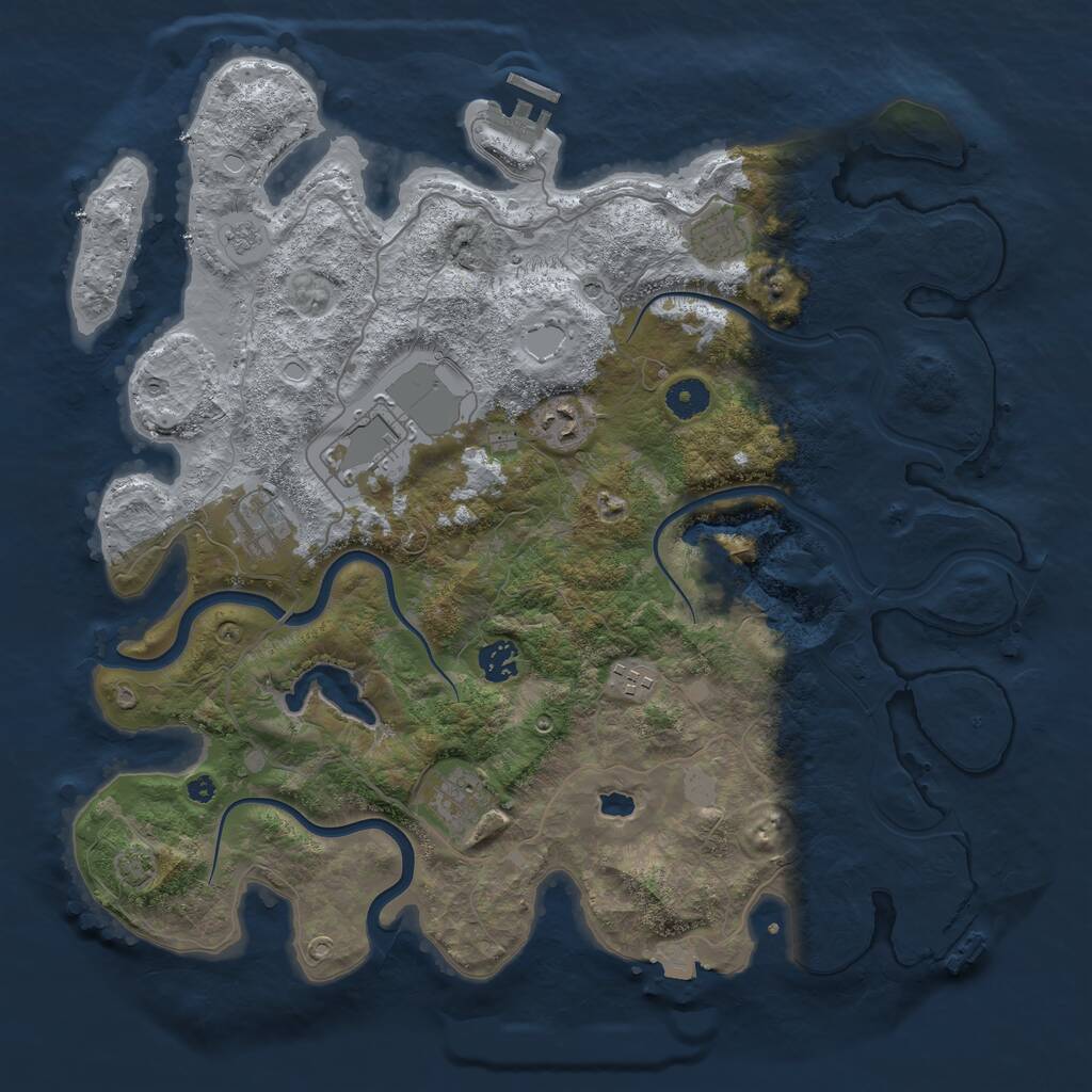 Rust Map: Procedural Map, Size: 4000, Seed: 1306, 13 Monuments