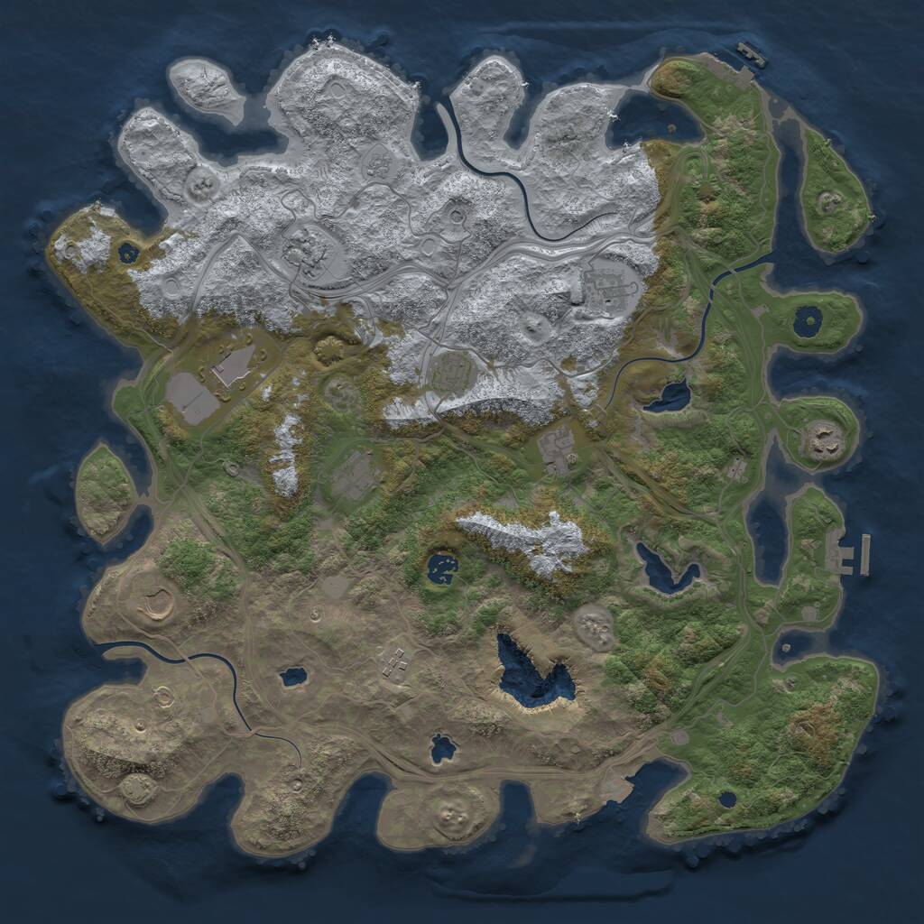 Rust Map: Procedural Map, Size: 4500, Seed: 456746, 16 Monuments