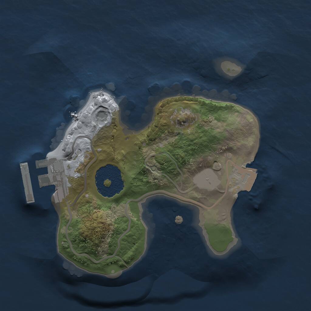 Rust Map: Procedural Map, Size: 1550, Seed: 21474, 2 Monuments