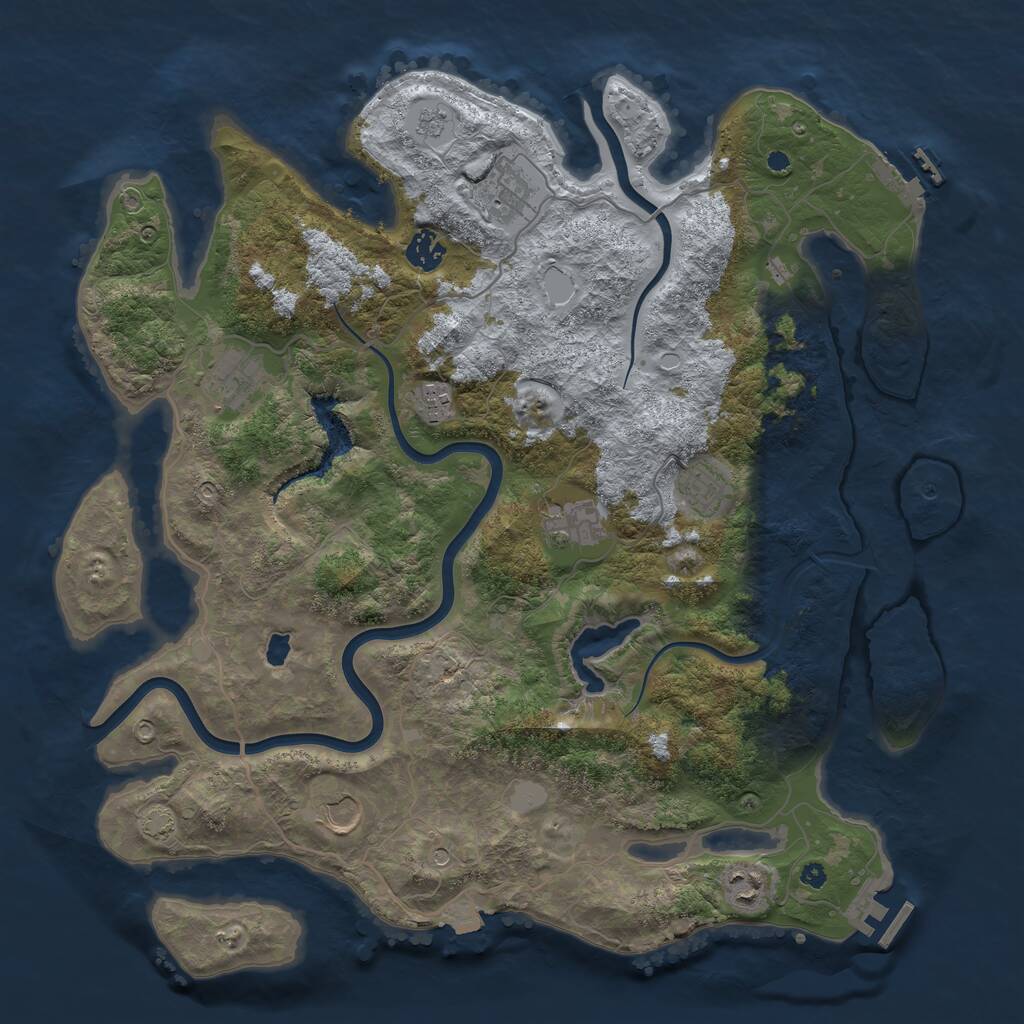 Rust Map: Procedural Map, Size: 4000, Seed: 220919520, 14 Monuments