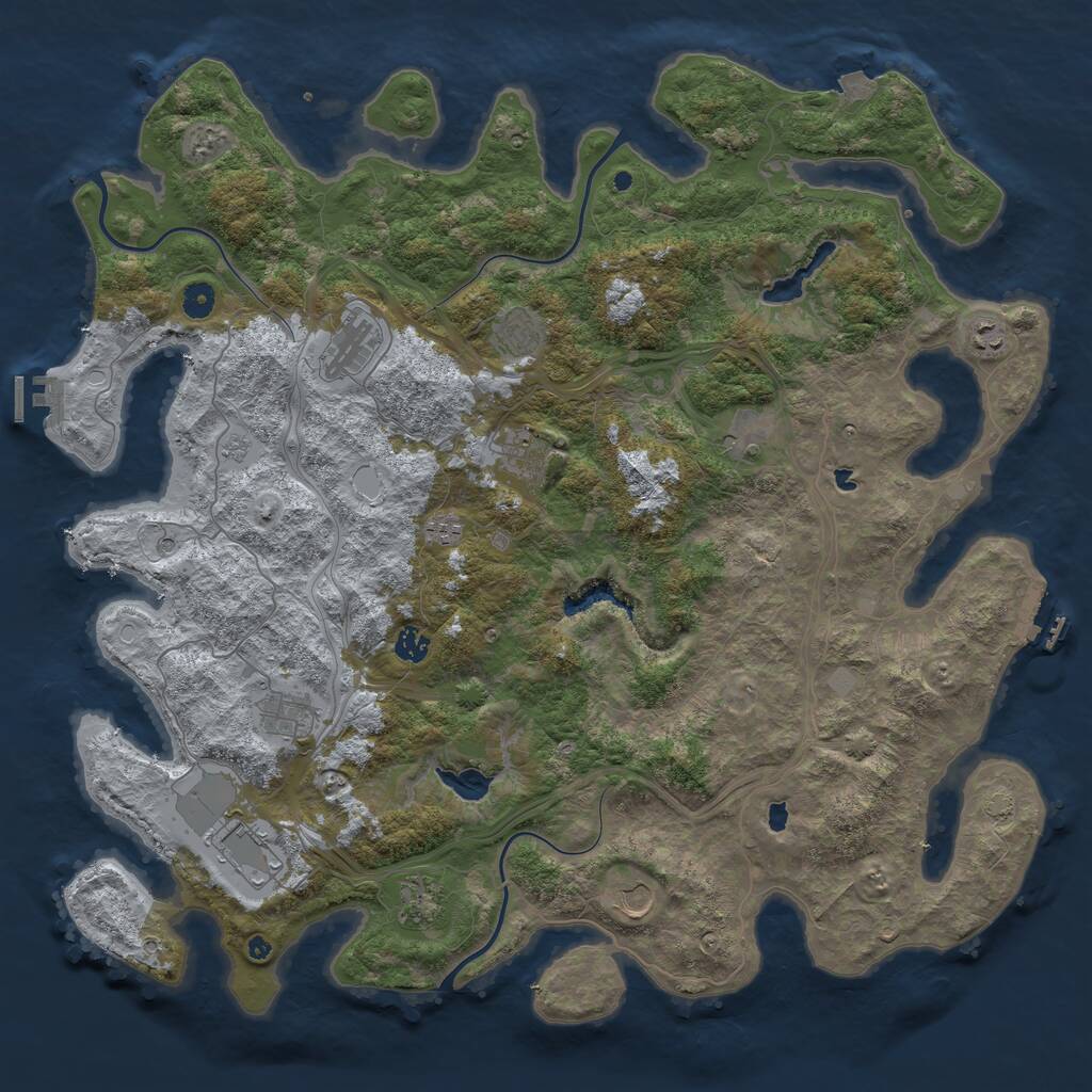 Rust Map: Procedural Map, Size: 4750, Seed: 963141518, 17 Monuments