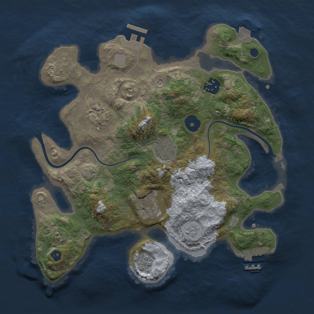 Rust Map: Procedural Map, Size: 3000, Seed: 28920, 11 Monuments
