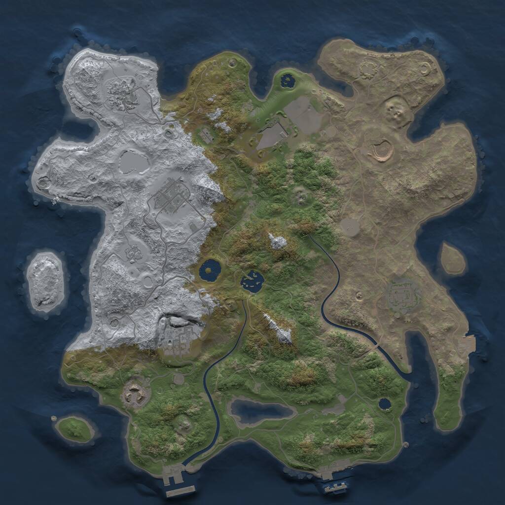 Rust Map: Procedural Map, Size: 3500, Seed: 1588710, 14 Monuments