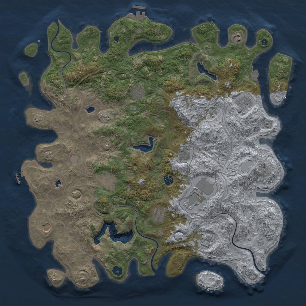 Rust Map: Procedural Map, Size: 4750, Seed: 1227809097, 17 Monuments