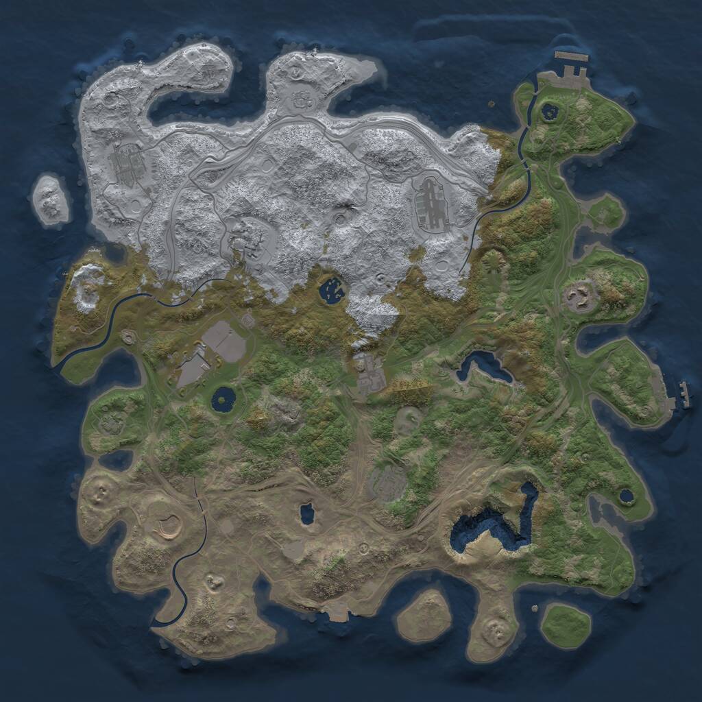 Rust Map: Procedural Map, Size: 4250, Seed: 1458394678, 15 Monuments