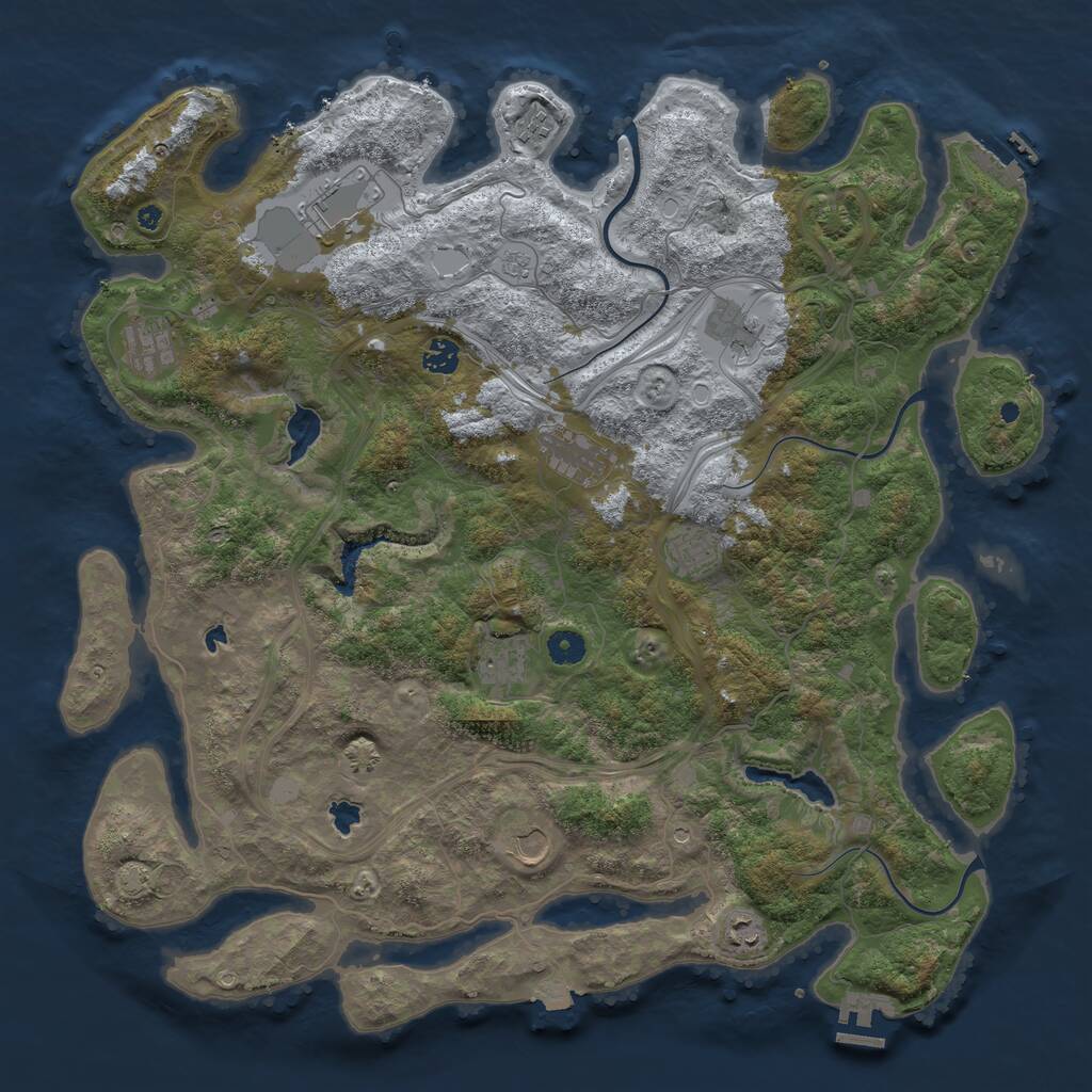 Rust Map: Procedural Map, Size: 4500, Seed: 67893416, 16 Monuments