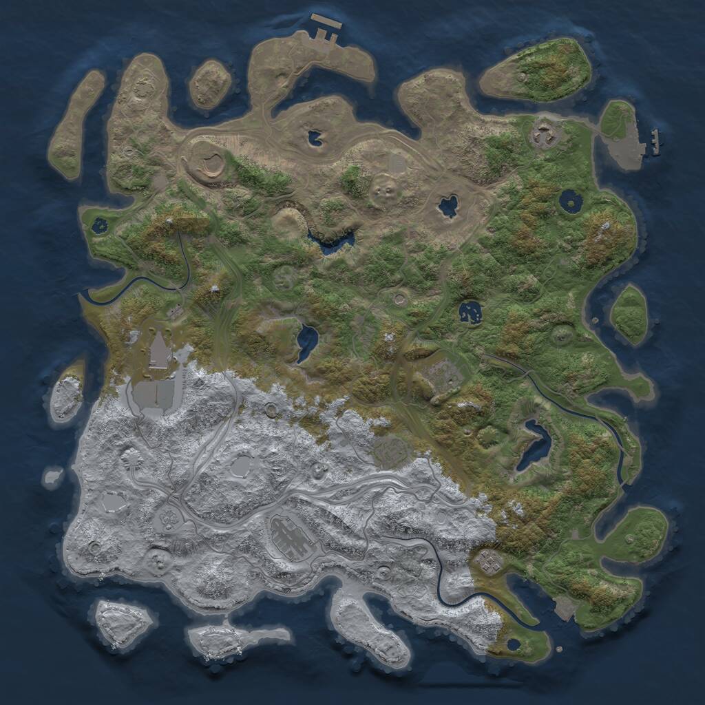 Rust Map: Procedural Map, Size: 4500, Seed: 88899363, 14 Monuments