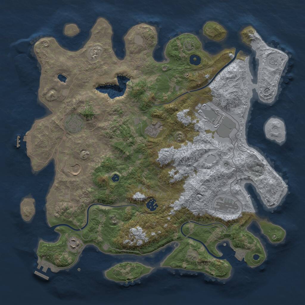 Rust Map: Procedural Map, Size: 4050, Seed: 1898591715, 13 Monuments
