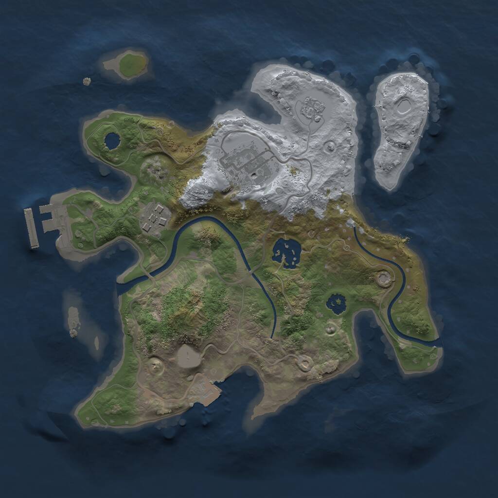 Rust Map: Procedural Map, Size: 2500, Seed: 1364170242, 6 Monuments
