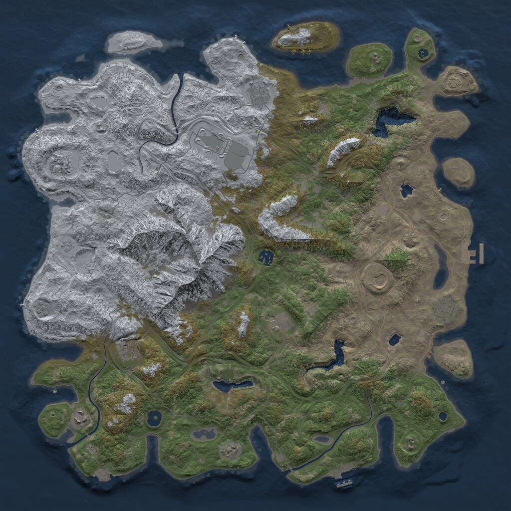 Rust Map: Procedural Map, Size: 5000, Seed: 824869374, 16 Monuments