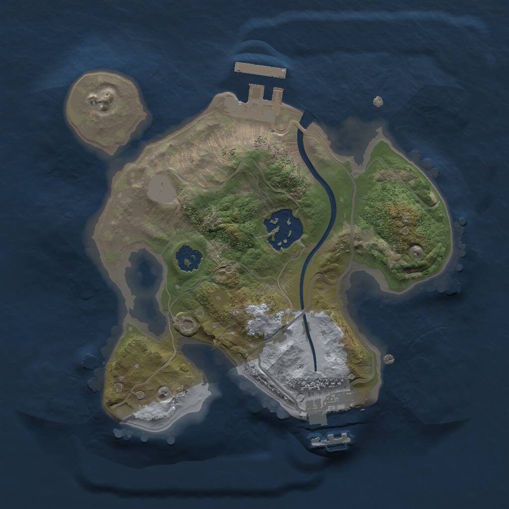 Rust Map: Procedural Map, Size: 2000, Seed: 1656777520, 4 Monuments