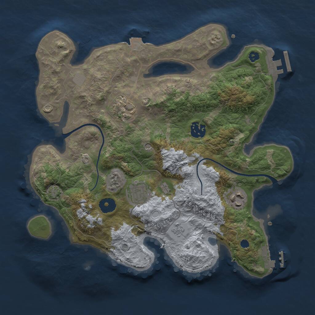 Rust Map: Procedural Map, Size: 3000, Seed: 89475, 10 Monuments