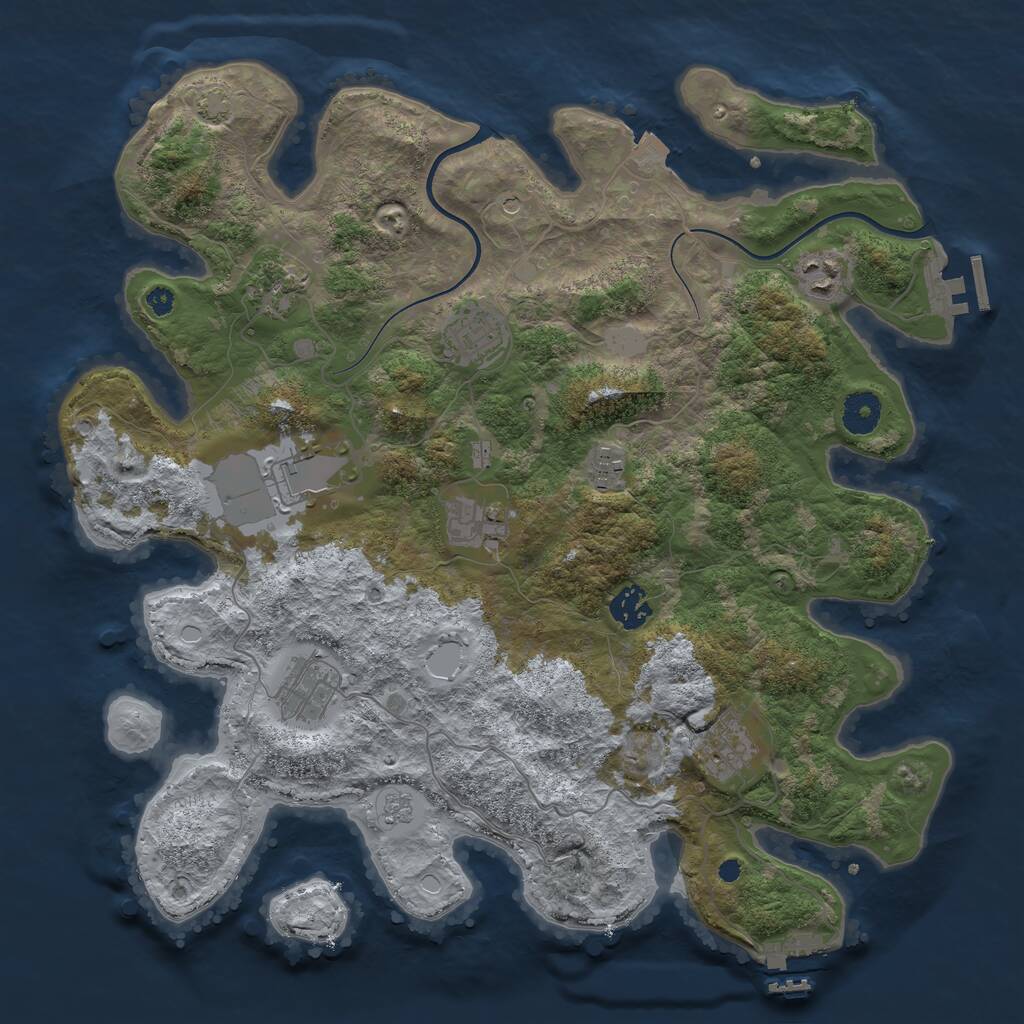 Rust Map: Procedural Map, Size: 3750, Seed: 35000, 15 Monuments