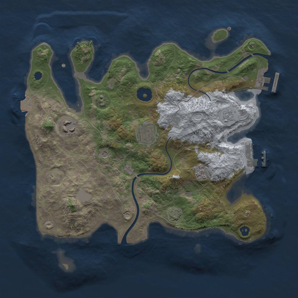 Rust Map: Procedural Map, Size: 3000, Seed: 3769, 9 Monuments