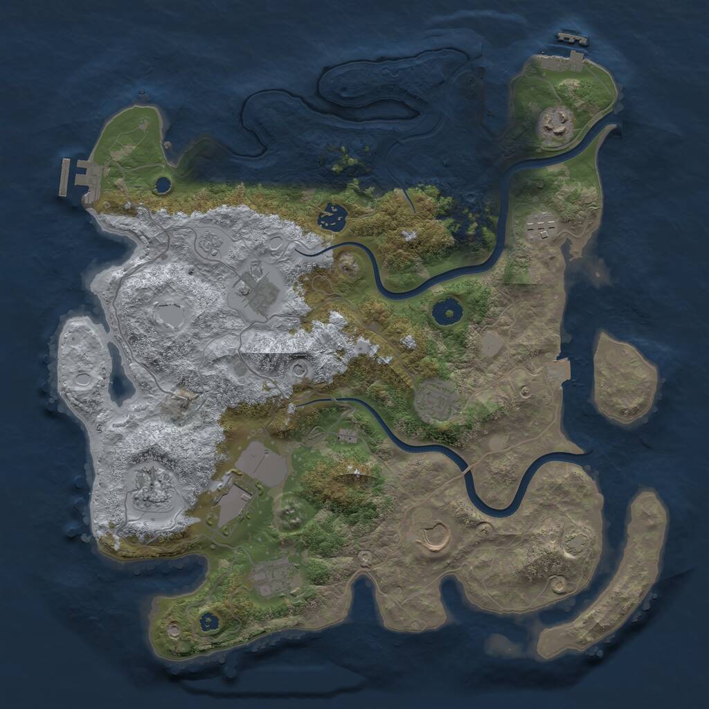 Rust Map: Procedural Map, Size: 3750, Seed: 7890613, 15 Monuments