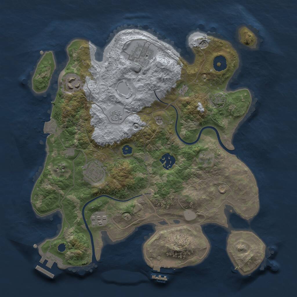 Rust Map: Procedural Map, Size: 3000, Seed: 4707, 11 Monuments