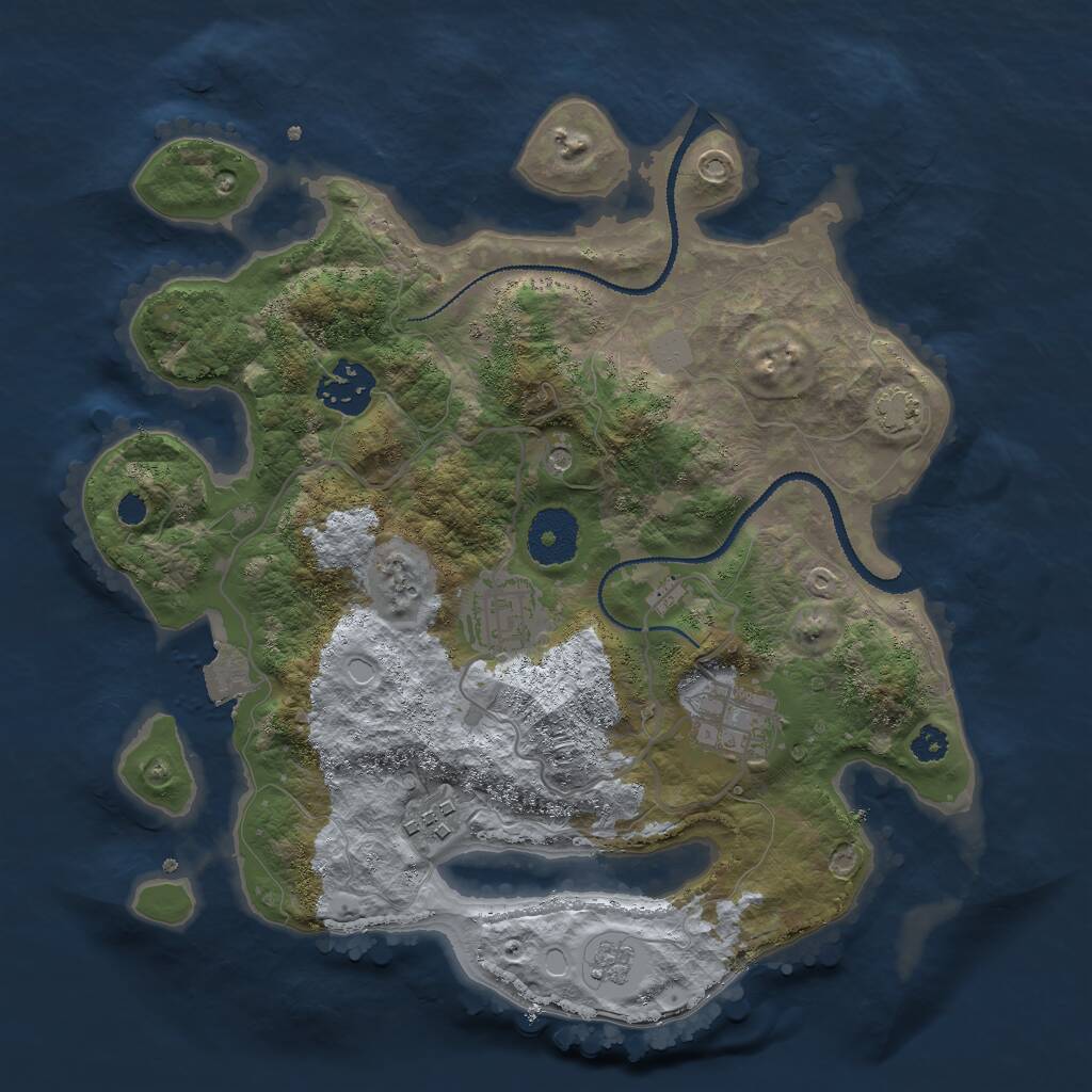 Rust Map: Procedural Map, Size: 3000, Seed: 26682, 8 Monuments