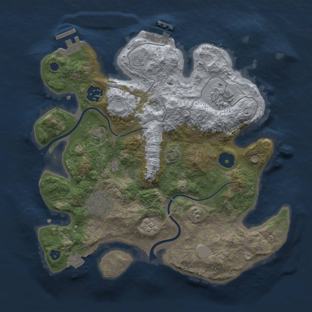 Rust Map: Procedural Map, Size: 2996, Seed: 13825, 10 Monuments