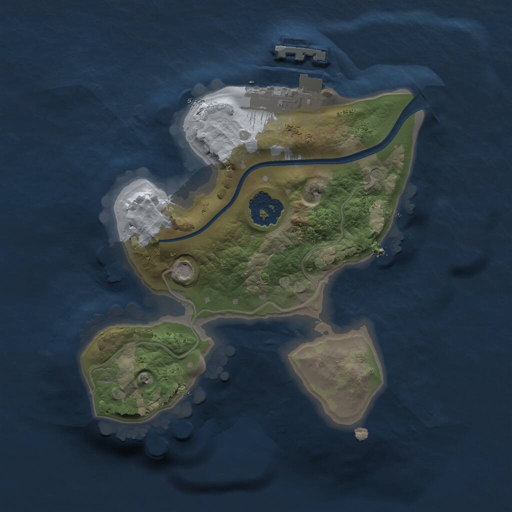 Rust Map: Procedural Map, Size: 1550, Seed: 13321213, 2 Monuments