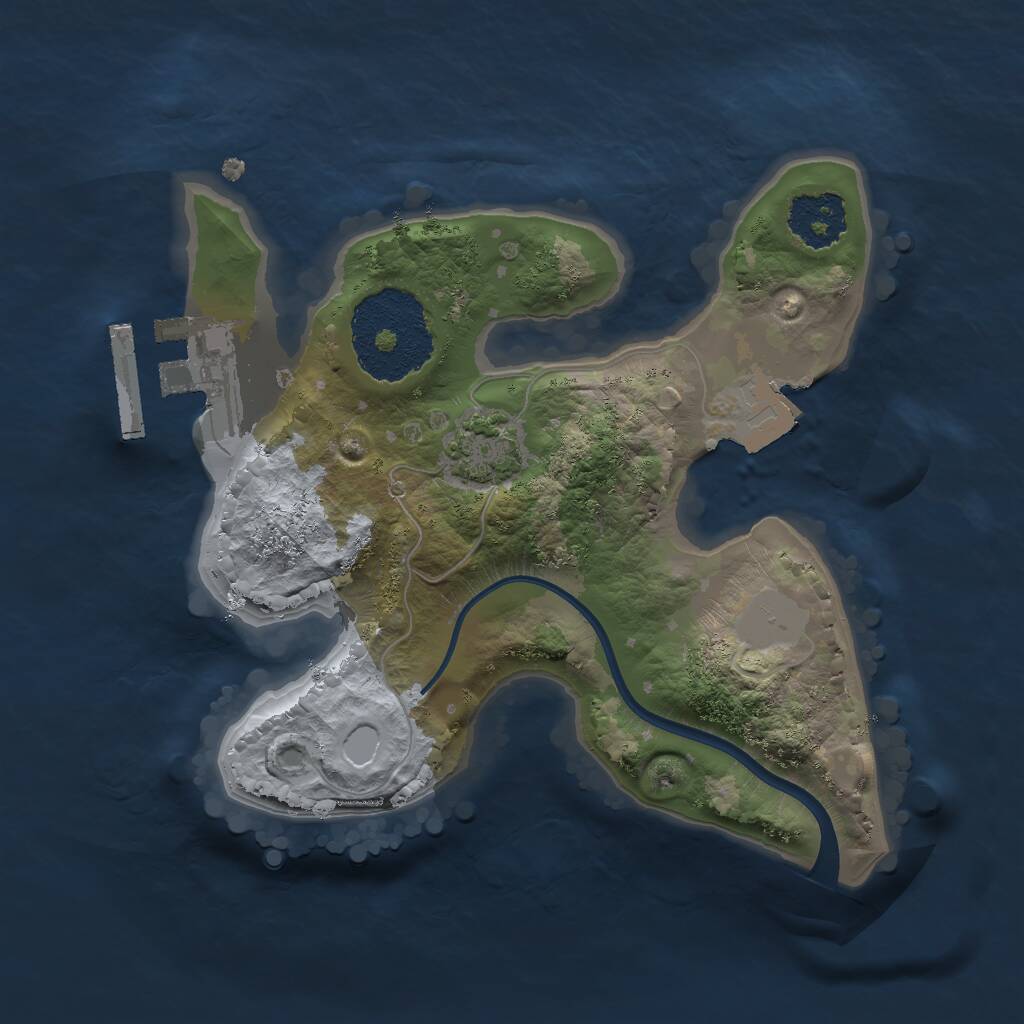 Rust Map: Procedural Map, Size: 1800, Seed: 25453568, 3 Monuments