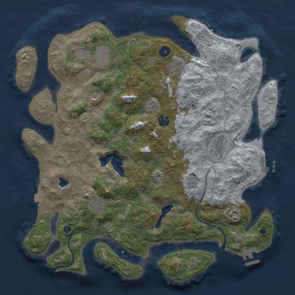 Rust Map: Procedural Map, Size: 4000, Seed: 259565226, 14 Monuments