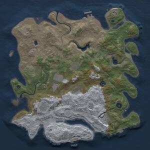 Thumbnail Rust Map: Procedural Map, Size: 4000, Seed: 1235509502, 15 Monuments