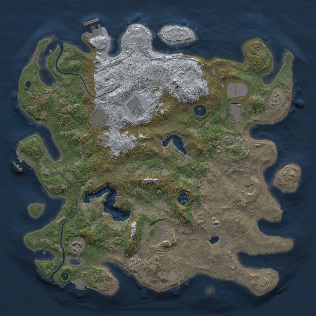 Rust Map: Procedural Map, Size: 4000, Seed: 65754636, 14 Monuments