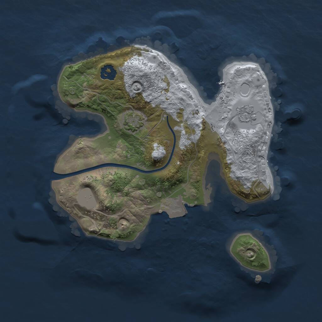 Rust Map: Procedural Map, Size: 2000, Seed: 4325324, 3 Monuments