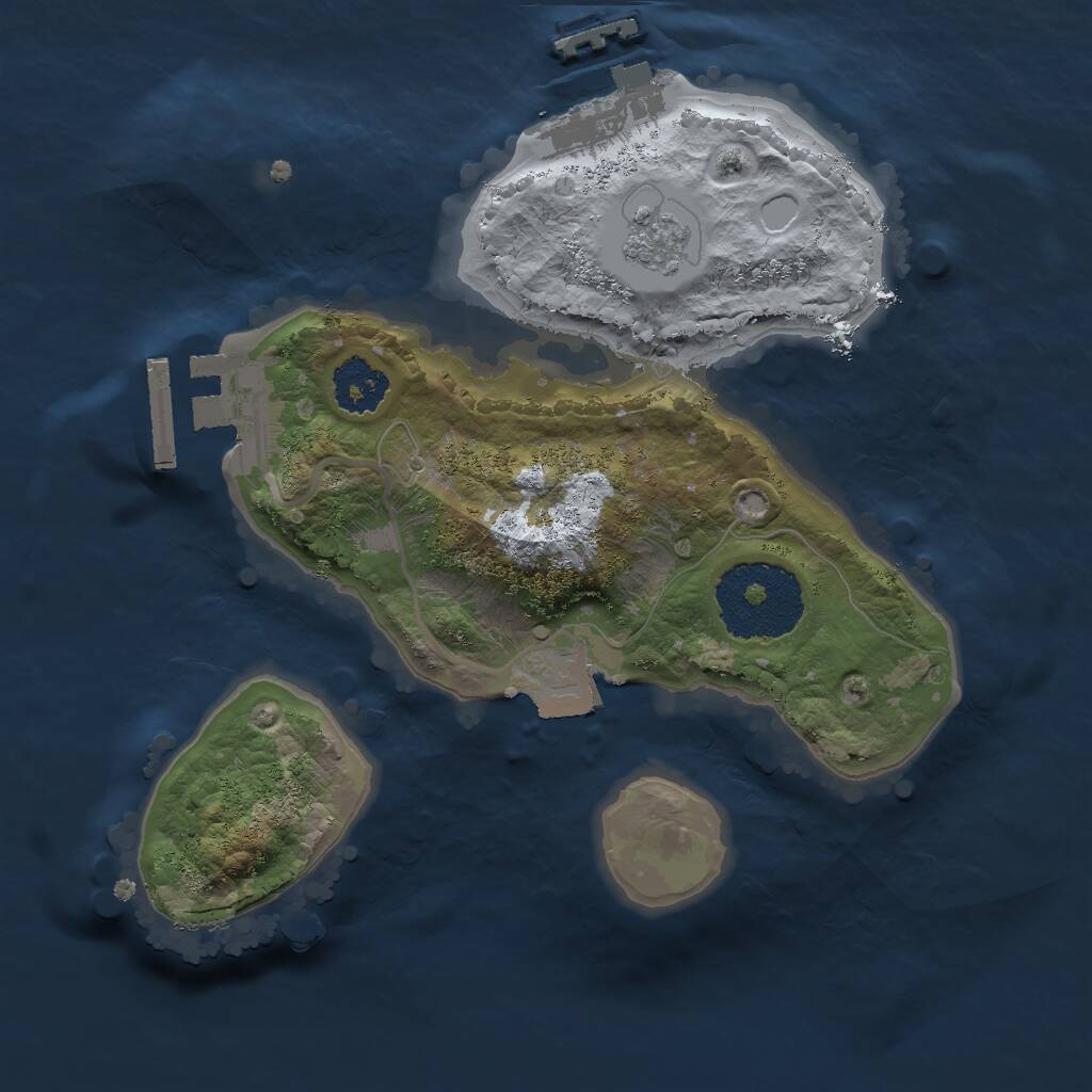 Rust Map: Procedural Map, Size: 2000, Seed: 5633, 4 Monuments