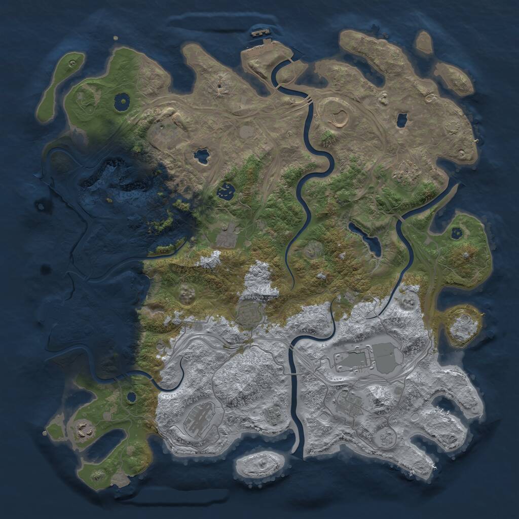 Rust Map: Procedural Map, Size: 4500, Seed: 186282, 17 Monuments