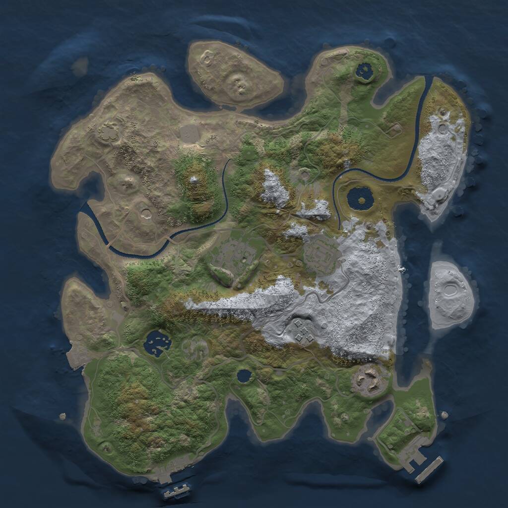 Rust Map: Procedural Map, Size: 3000, Seed: 14754, 10 Monuments